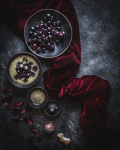 Naked Porridge With Dark Cherries And Fresh Ginger