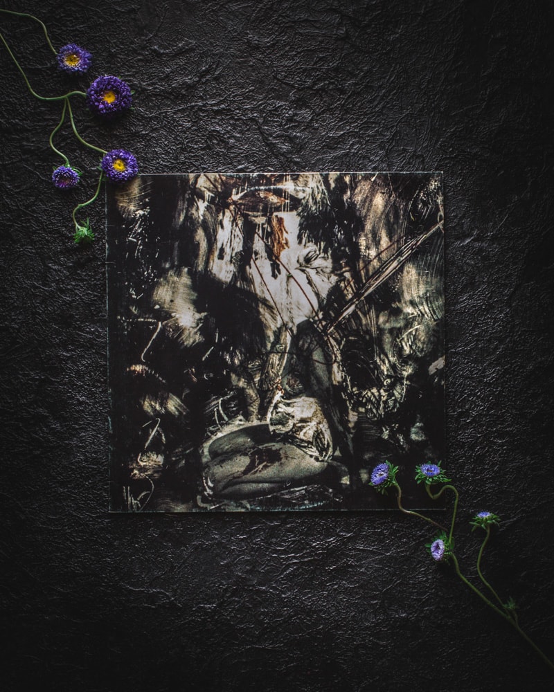 Elizium record album with purple flowers