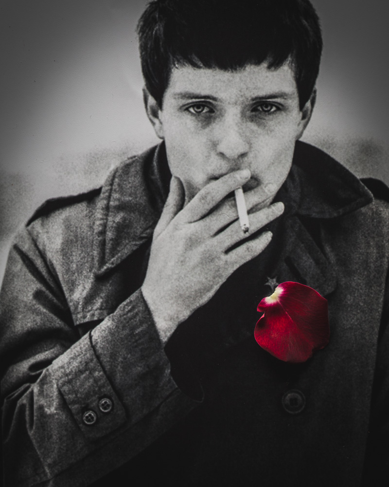 Ian Curtis smoking memorial grave roses flowers